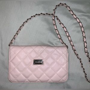 St. John Baby pink quilted crossbody bag